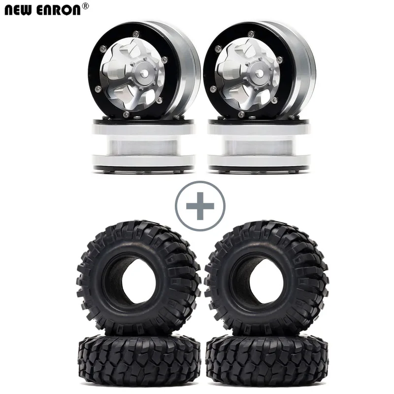 

1.9" Metal 5 Spoke Wheel Rims & 108MM Tyre Tires For RC 1/10 Rock Crawler 1:10 TRX4 Tamiya CC01 MST jimny D90