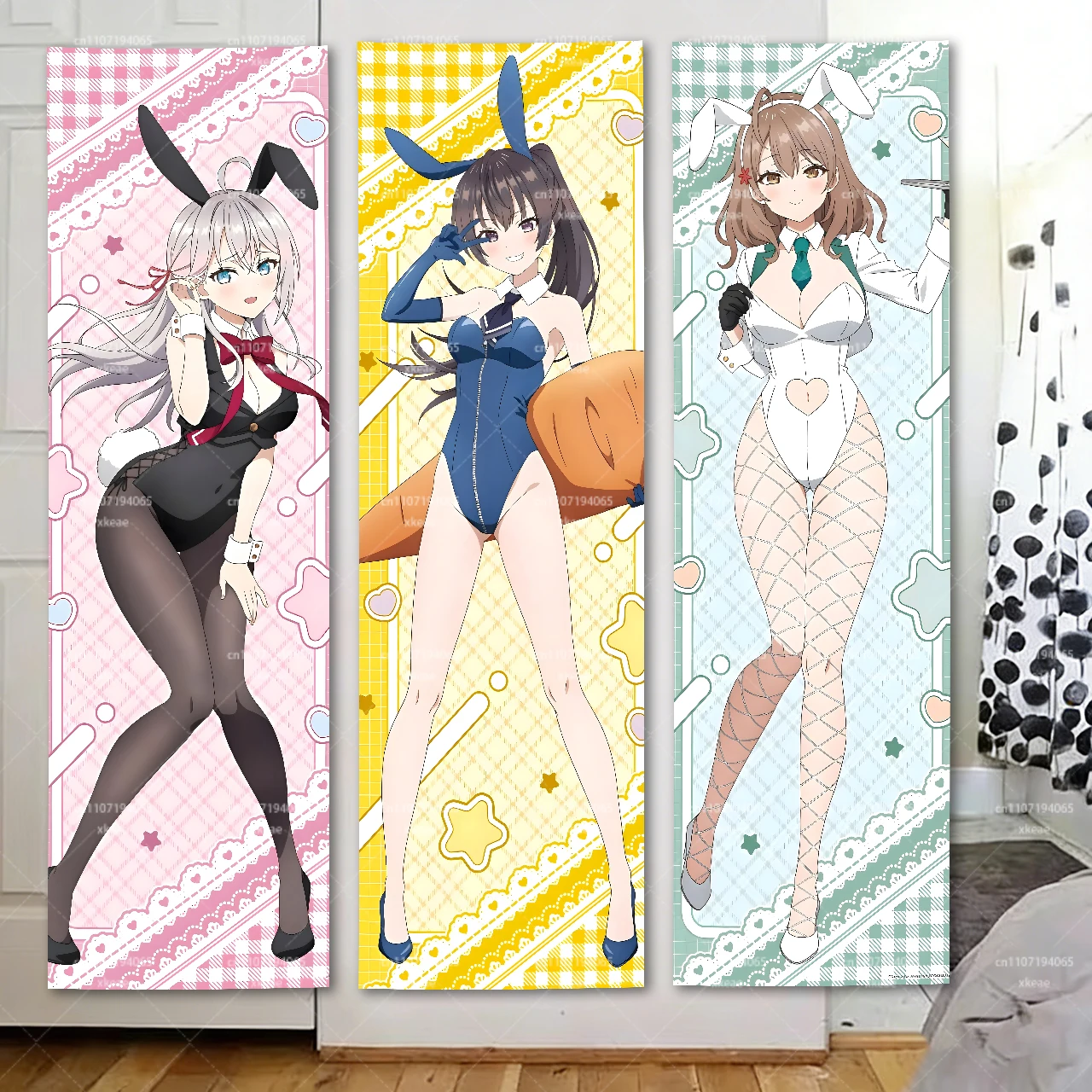 Alya Sometimes Hides Her Feelings in Russian Long Vertical Tapestry, Alisa Masha Yuki Suou Bunny Girl Wall Hanging for Anime