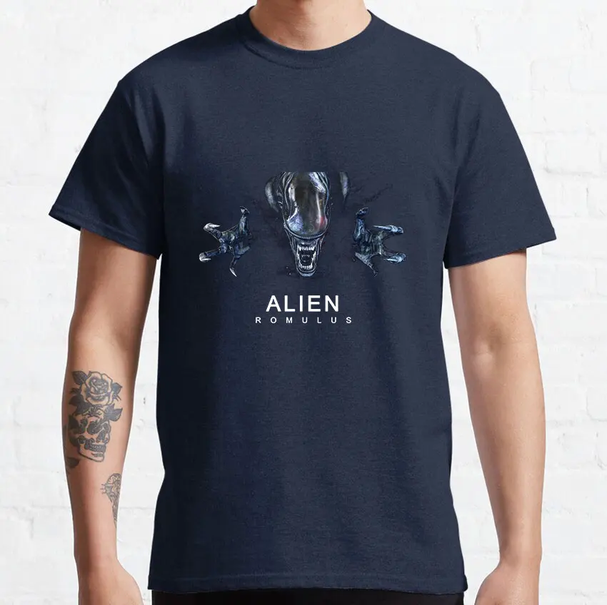 Alien Romulus 2024 cinema sci fi horror moive The ALIEN Saga 100% Cotton printed plus size t shirt for men