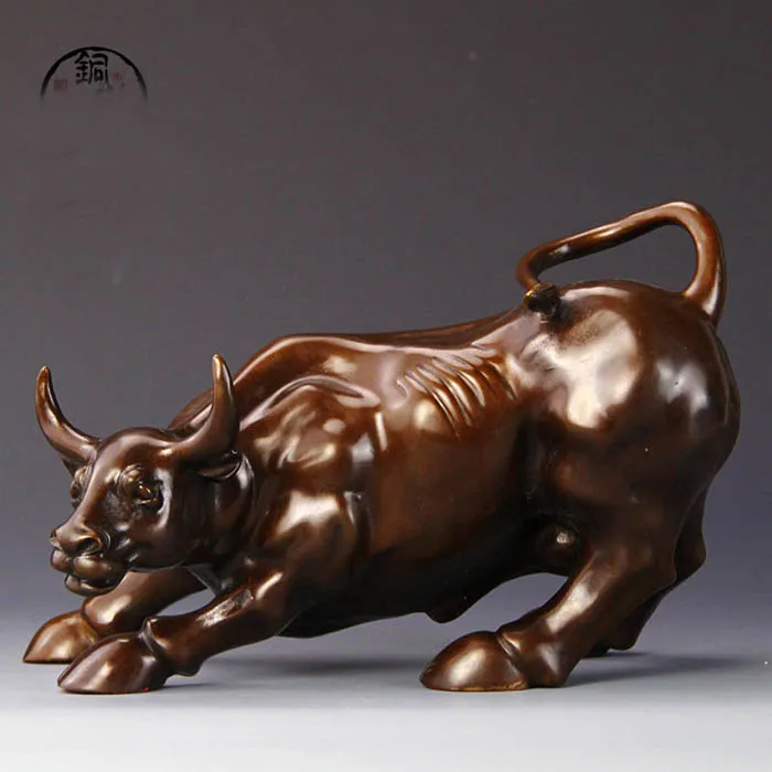 Business stock-market flourishes Mascot # Office home -efficacious Talisman Money Drawing Charging Bull bronze statue