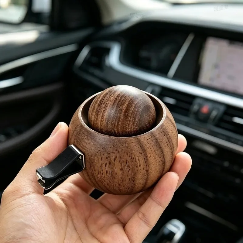 Natürlicher Duftspender Auto-Lufterfrischer Holz-Diffusoren für Ätherische Öle - Kugelförmiges Design Deko-Diffusor Auto-Duft – Detail 4