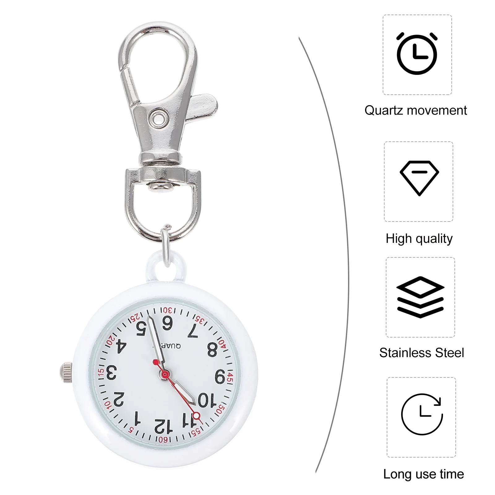 Nurse Watch Lanyards Mens Digital Pocket Mirror Material: Portable Keyring Design Hanging Student Dad