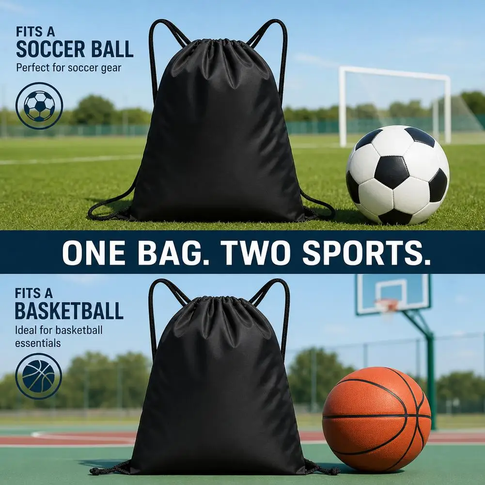 Sports Drawstring Backpack String Bag Sackpack With Large Capacity Gym Swim Beach Travel Portable For Women Men To Hold Daily