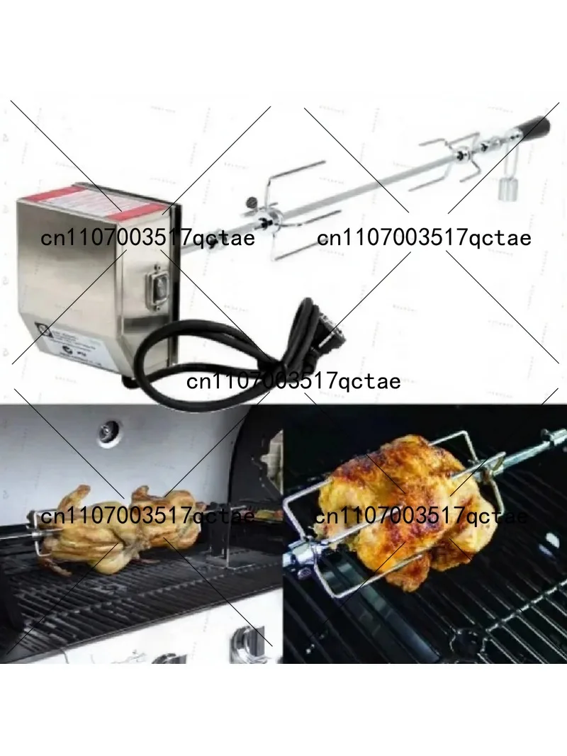 Universal Rotisserie Grill Kit with 4W Electric Motor, Stainless Steel Heavy Duty BBQ Rotating Bracket for Outdoor Cooking