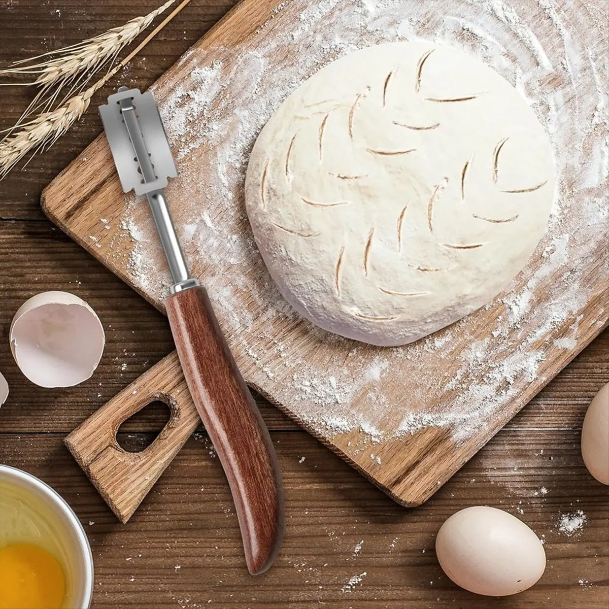 BHBL 2Pcs Bread Lame Tool Knife Sourdough Scoring Tool with 10 Pcs Replaceable Blades Wooden Handle Lame Slashing Tool