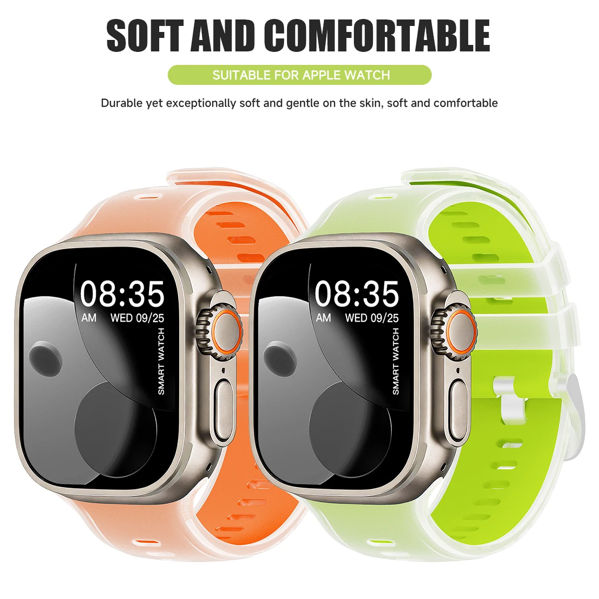 Durchscheinendes Silikonarmband für Apple Watch Ultra 3/2 49mm 46 45 44 42mm Sportarmband für iWatch S11 10 9 8 7 SE3 Ersatzarmband – Detail 10