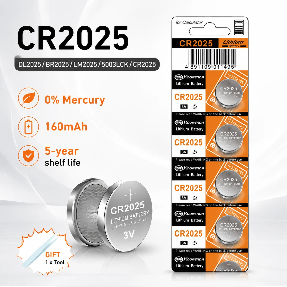 Lithium Coin Cell Battery CR2025 3V 2-10PCS DL2025 BR2025 KCR2025 Replacement for Car Remote Watch Button Cell