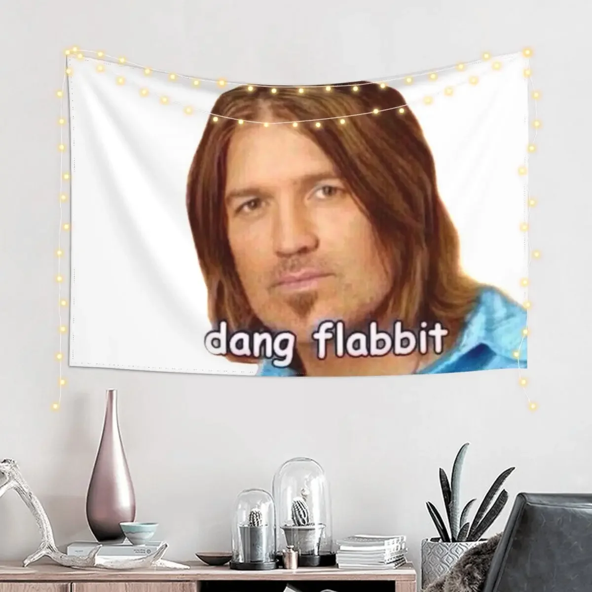 Dang Flabbit Billy Ray Cyrus Sticker Tapestry Room Aesthetic Decor Wallpaper Tapestry