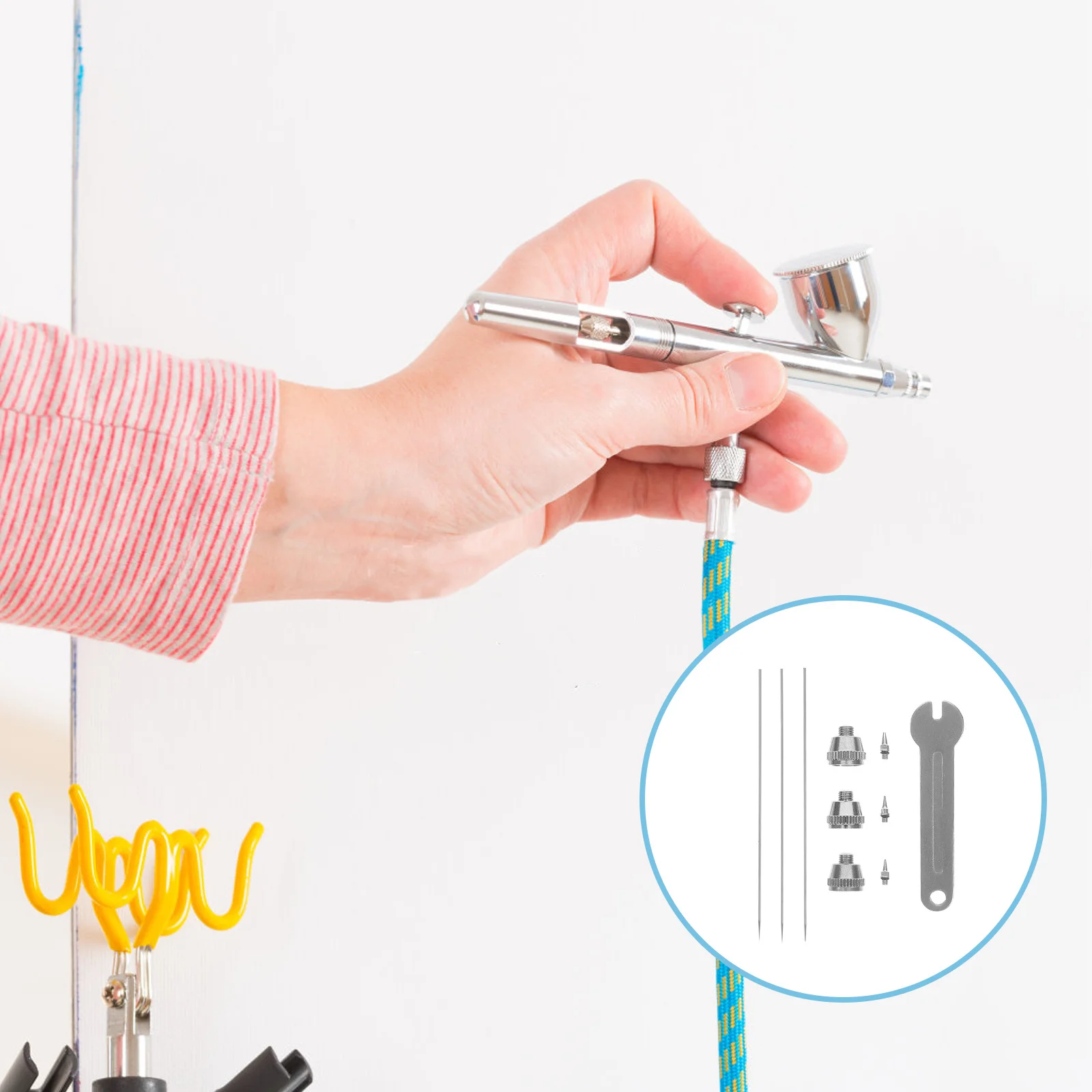 1 مجموعة عالية الجودة الفولاذ المقاوم للصدأ البخاخة إبرة النحاس النقي فوهة استبدال عدة ل المهنية البخاخ الدقة أجزاء الفن