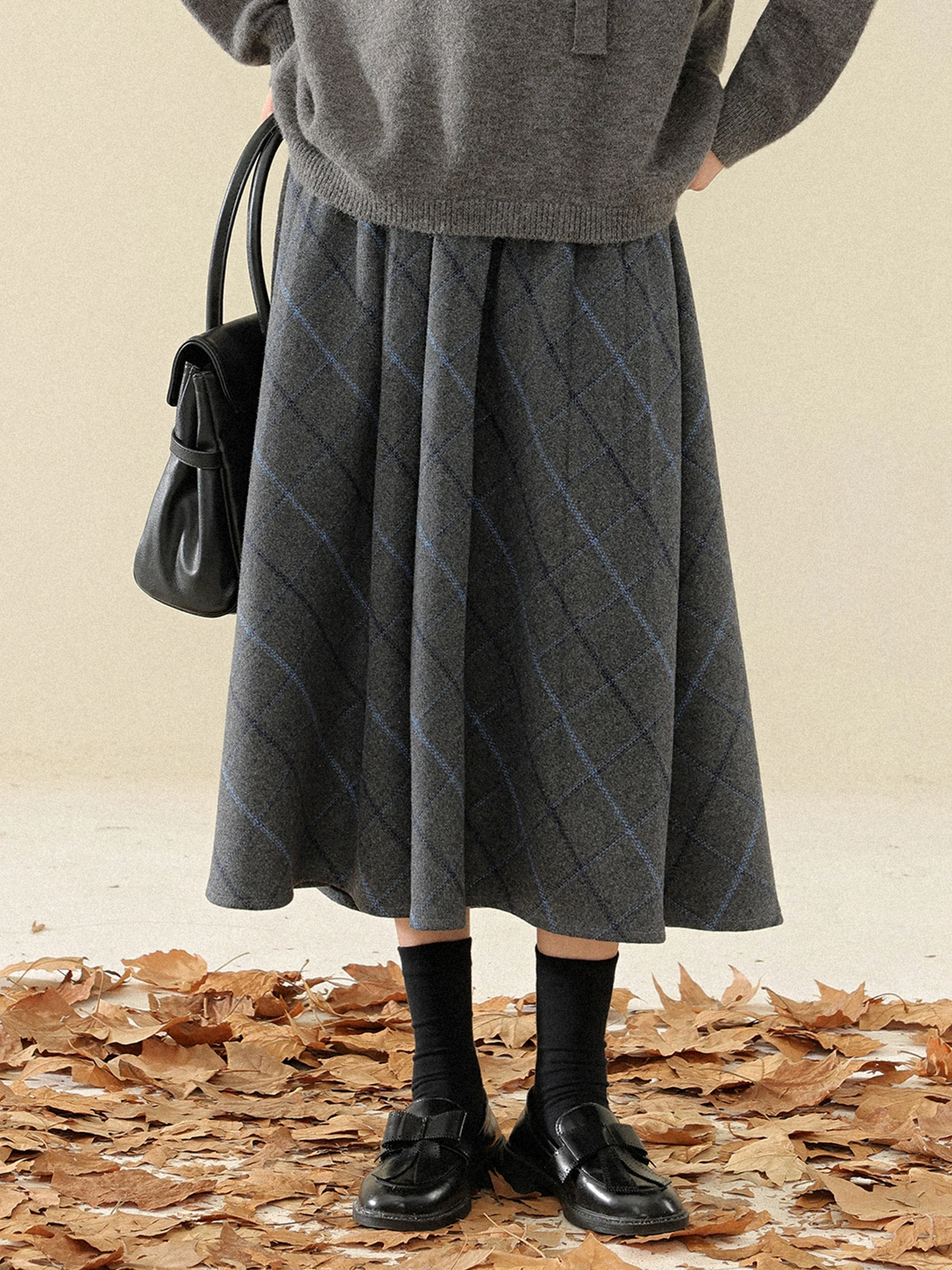 

Юбка А-силуэта с высокой талией в клетку, женская, весенняя новинка, ретро-стиль, универсальная, для повседневной носки