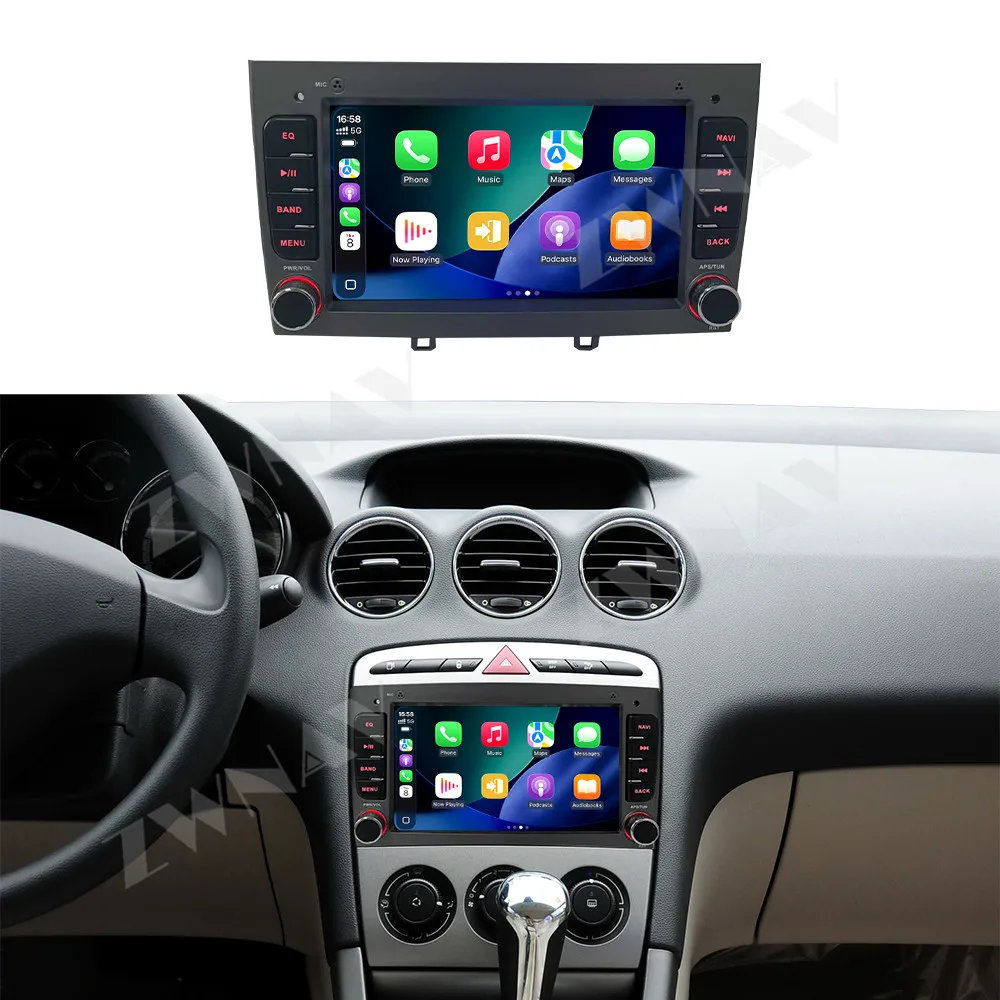 

8-дюймовый автомобильный радиоприемник на Android 14 с сенсорным экраном для Peugeot 408 2010-2012, GPS-навигация, мультимедийный плеер, с функцией обогрева сидений