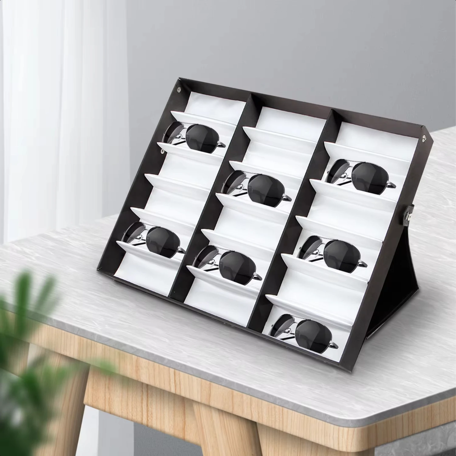 18-Slots Glasses  Case Muilti Grids Eyeglasses Display Box  Eyewear Holder AU Sunglasses Organizer Clear organizer Pill holder