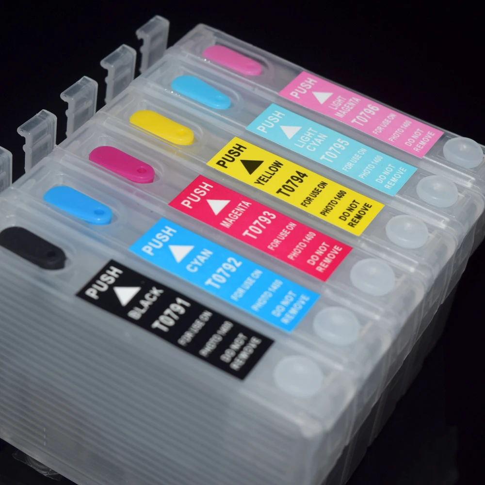 Refillable Ink Cartridge No Chip For Epson Stylus 1390 1400 1410 1430 1500W R270 T50 P50 T60 R330 R265 R285 R360 A800 Printers