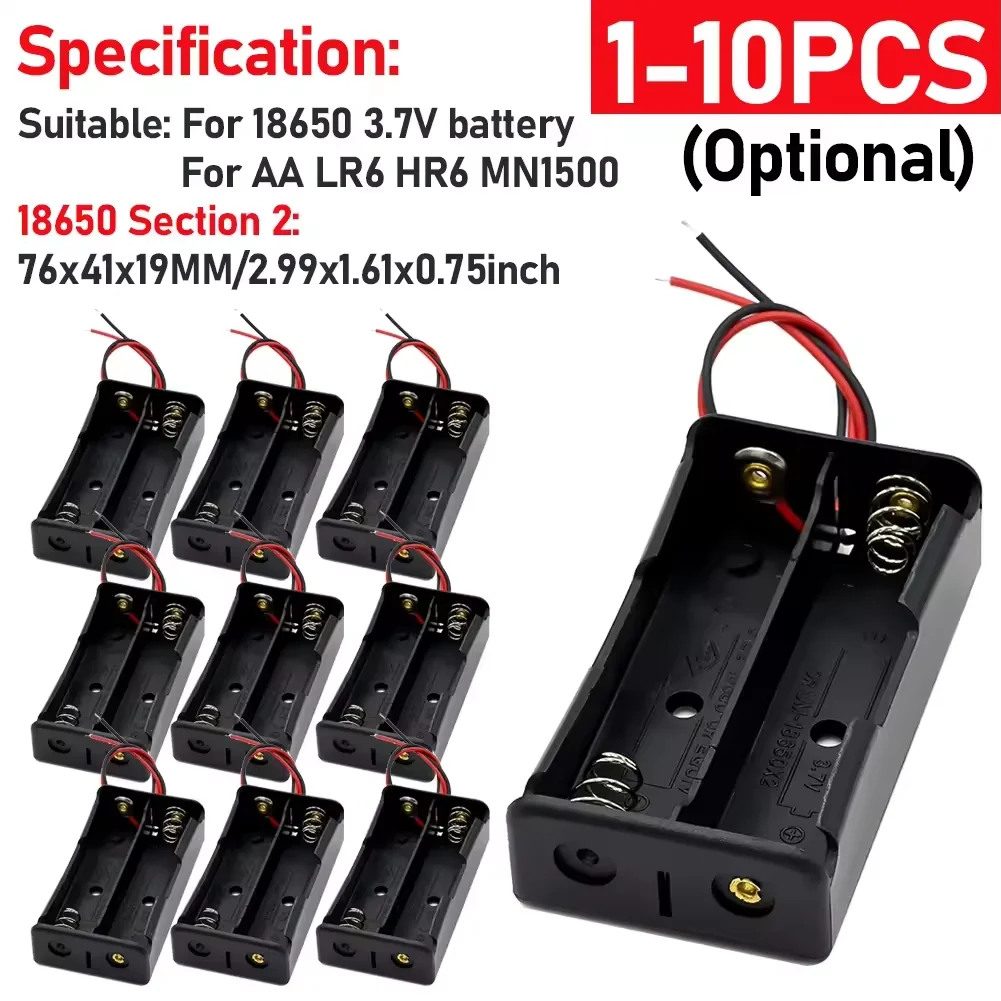 

10 шт. новый пластиковый ящик для хранения батарей 18650, чехол с 1 слотом, держатель для батарей «сделай сам», контейнер с проводом для батареи 18650