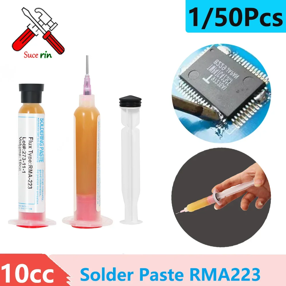 

1/50Pcs 10cc RMA223 Soldering Paste Flux For Soldering Solder Paste Phone LED BGA Grease Computer Chips PGA PCB SMD Repair Tools