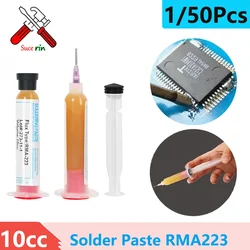 はんだ付け用ペーストフラックスRMA223-Soldering,電話,LED, BGA,グリース,コンピューターチップ,BGA,PCB, SMD,修理ツール,10cc, 1個,50個