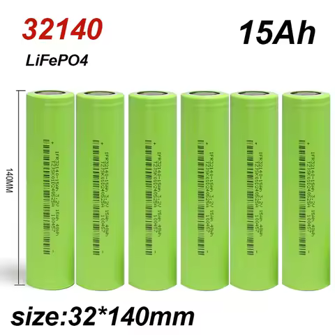 6pcs 32140 3.2V 15Ah LiFePO4 Battery 32140 Rechargeable Home Energy Storage r Power Tools Battery Pack