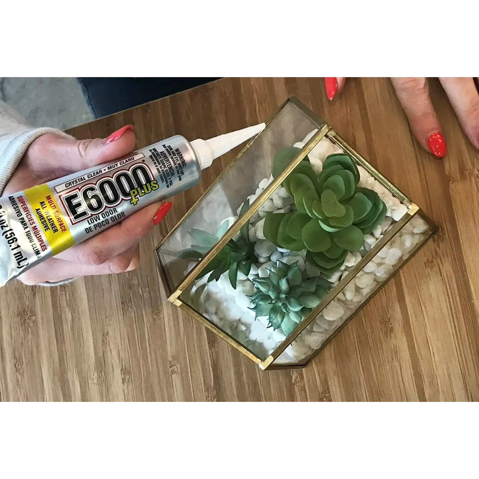 

(4 pack) Eclectic E6000 Plus Adhesive Glue, Low Odor, Multi-Surface, Clear, 570113, 0.9 fl. oz.
