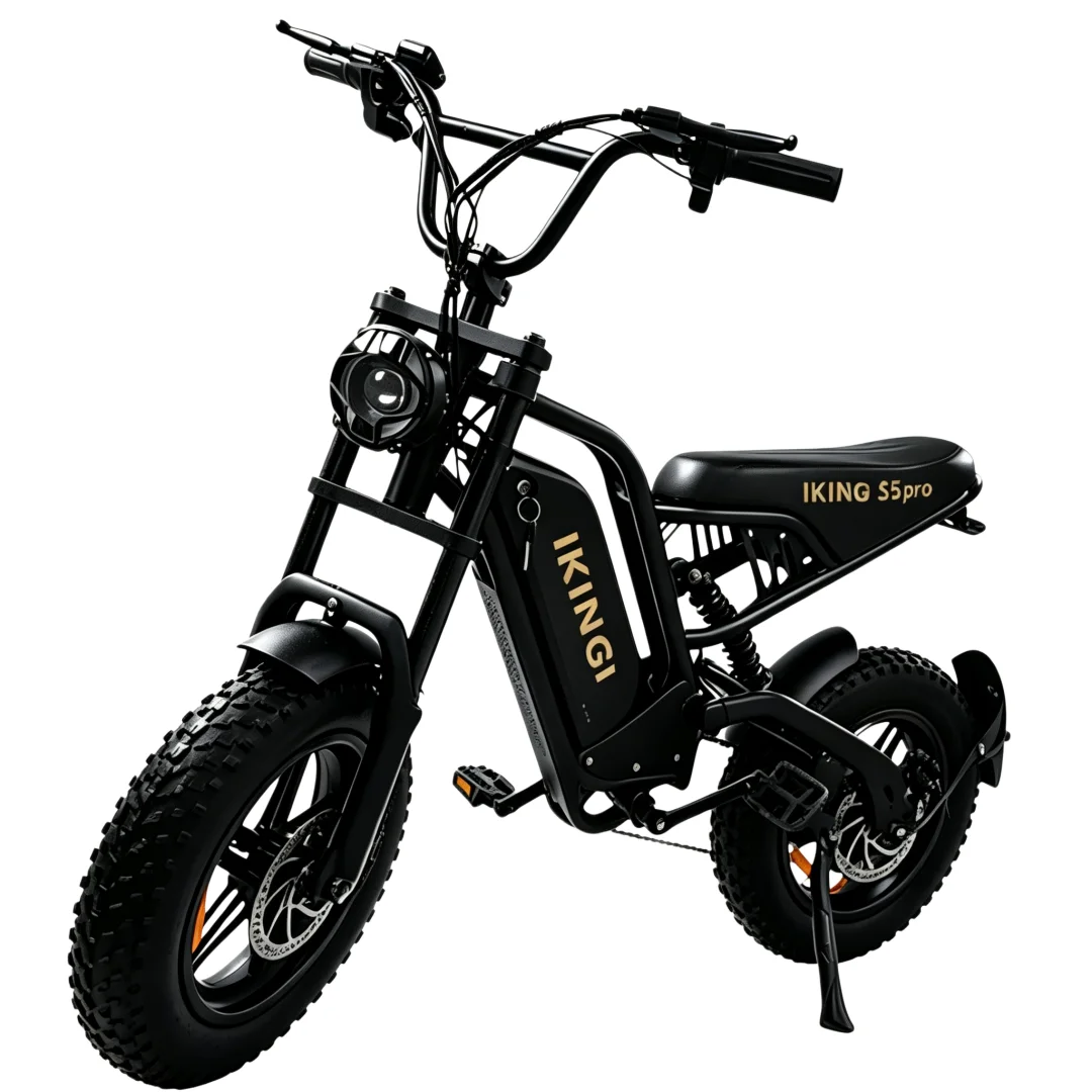 Adult Off‑Road Ebike IKINGI S5pro Full Front‑Rear Suspension 16 Inch Fat Tire 1000W Motor 25MPH Max Speed 48V15Ah Battery 7‑Speed Electric Bicycle image 3