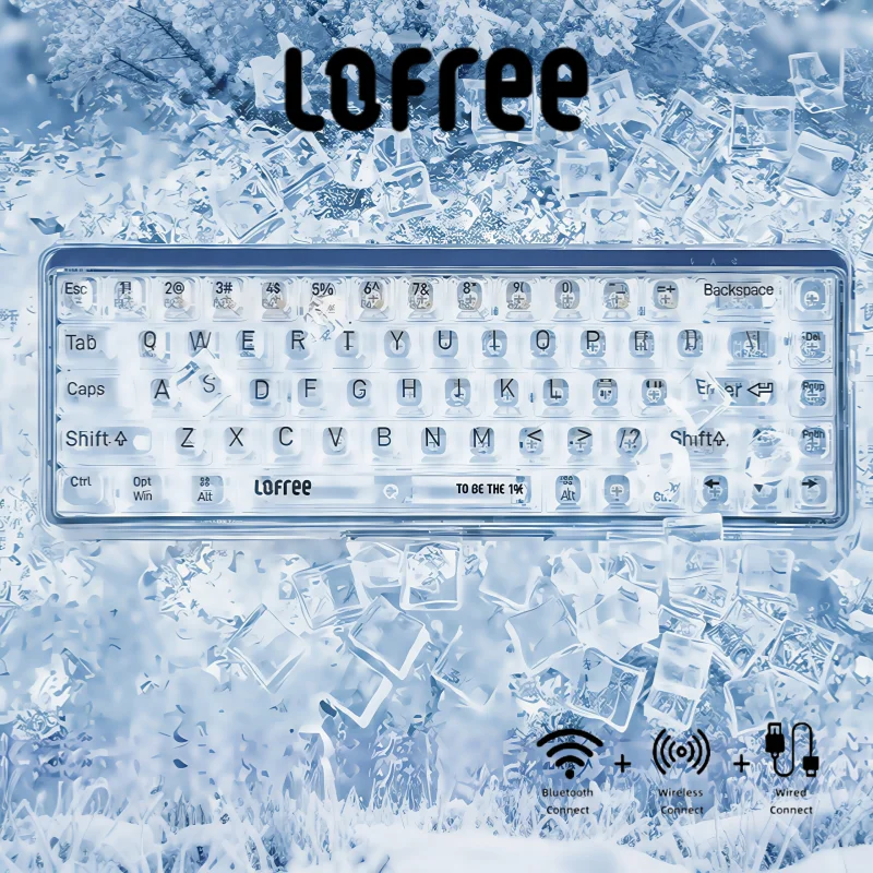 

Lofree 1% Ultra Transparent Mechanical Keyboard Dual-Mode Wireless Bluetooth Waterproof Backlit Switch for Office Gaming Travel