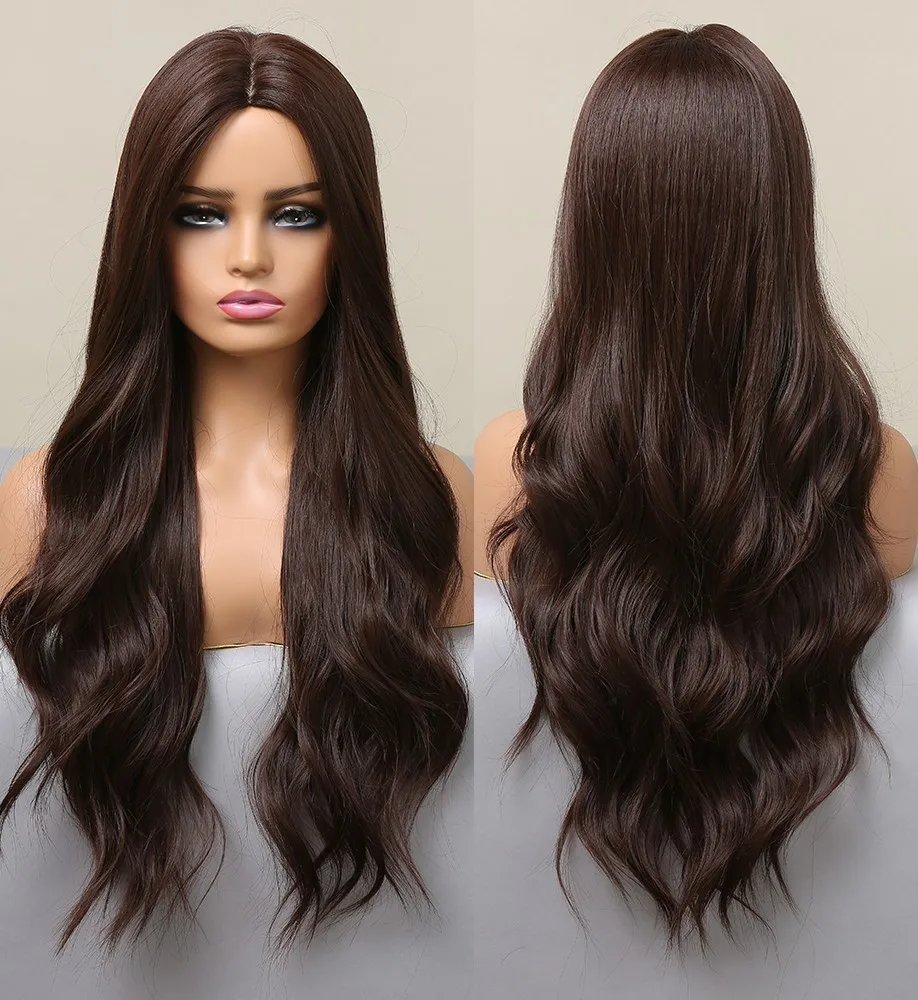 

Cosplay Wigs Long Wavy Halloween Choc Brown Heat Resistant Synthetic Hair