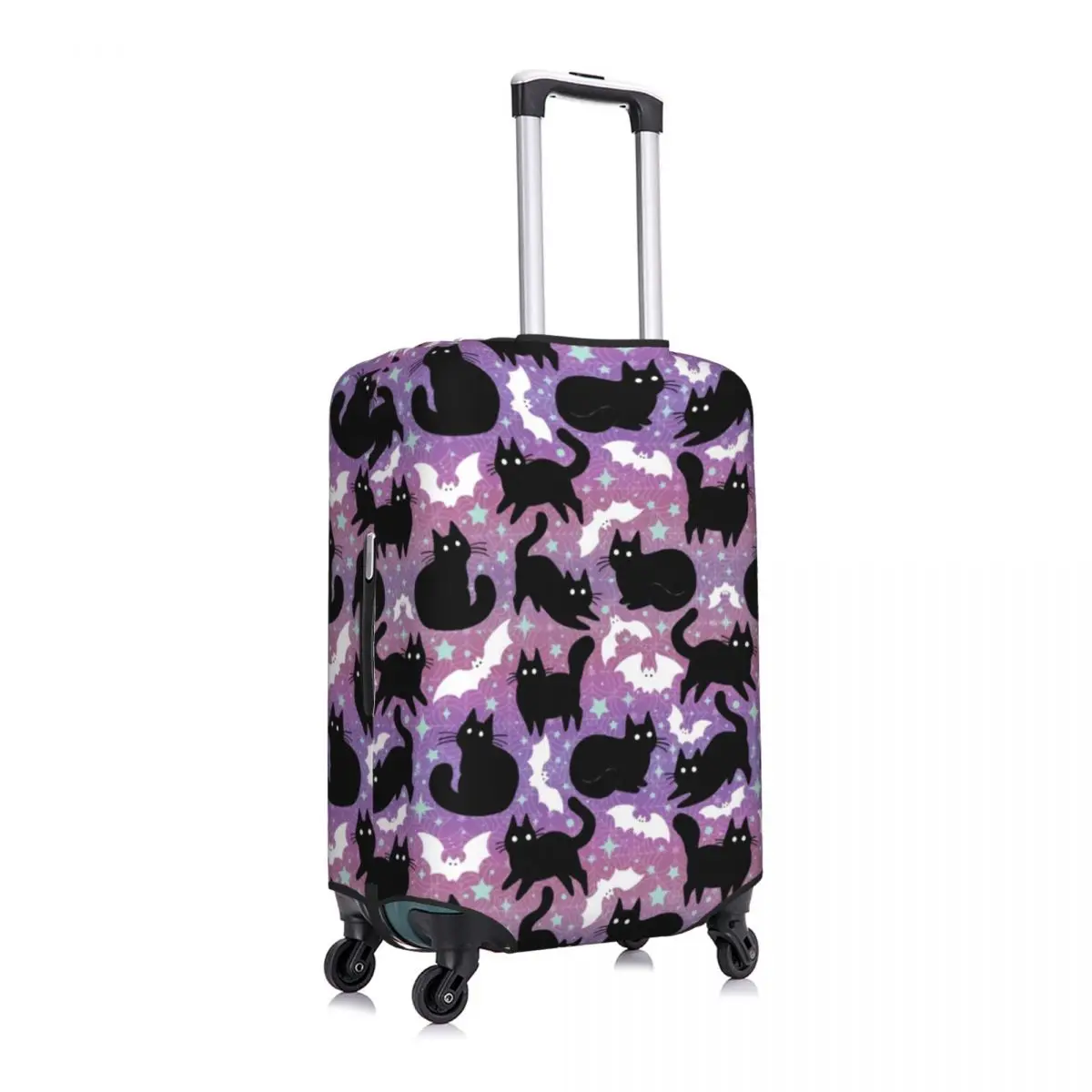 Funny Black Cat Suitcase Cover Pastel Halloween Cruise Trip Protector Holiday Useful Luggage Accesories