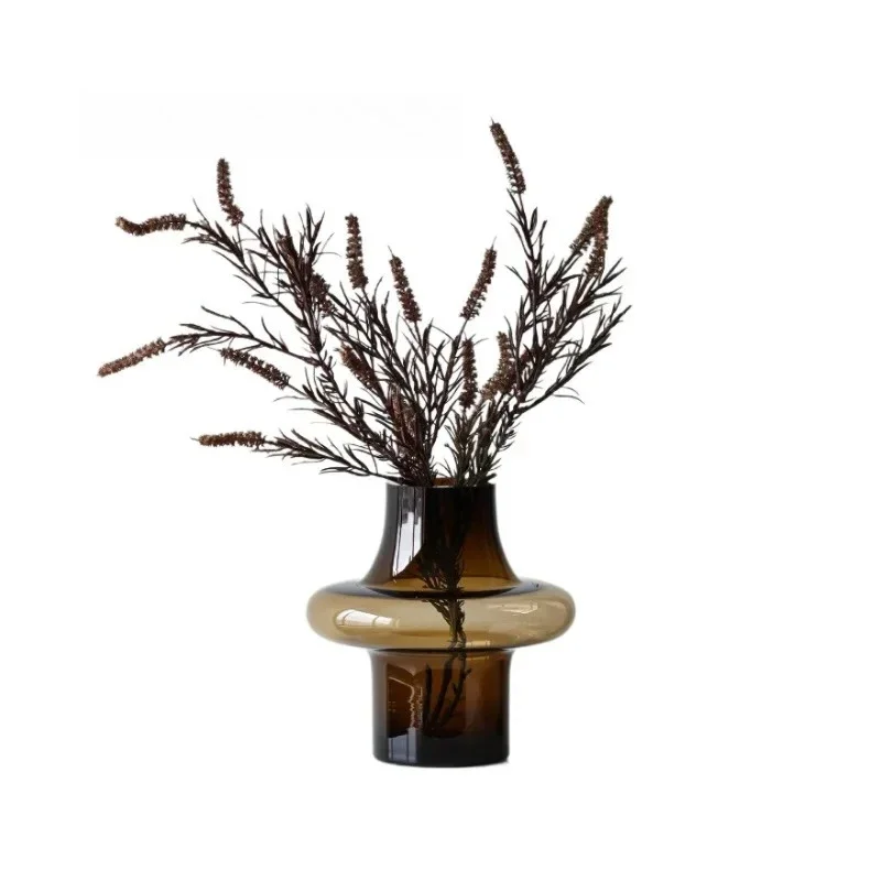 Medieval Vase High-end Art Glass Vase Decoration Living Room Water-raised Flowers Dried Flowers Flower Arrangement Device