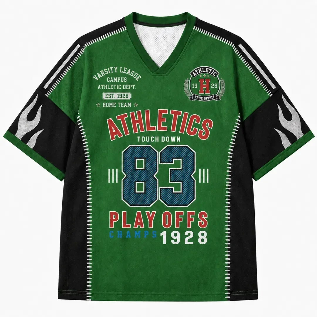 Retro Sports Jersey, School Team League Number 83, V-neck Breathable Mesh Sports Uniform, Casual Street Style T-shirt