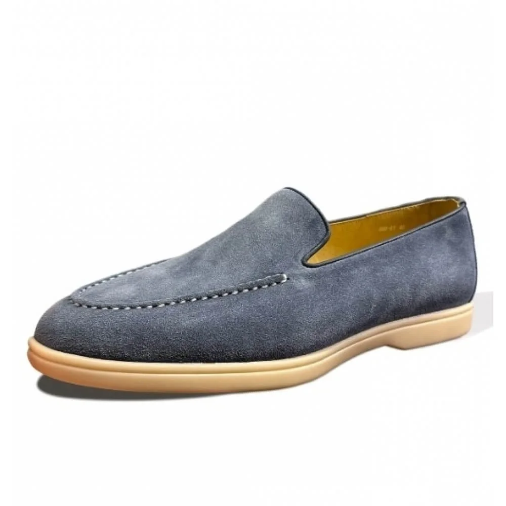 

Men’s Light Blue Suede Loafers, Breathable Anti-Slip Casual Shoes for All Occasions