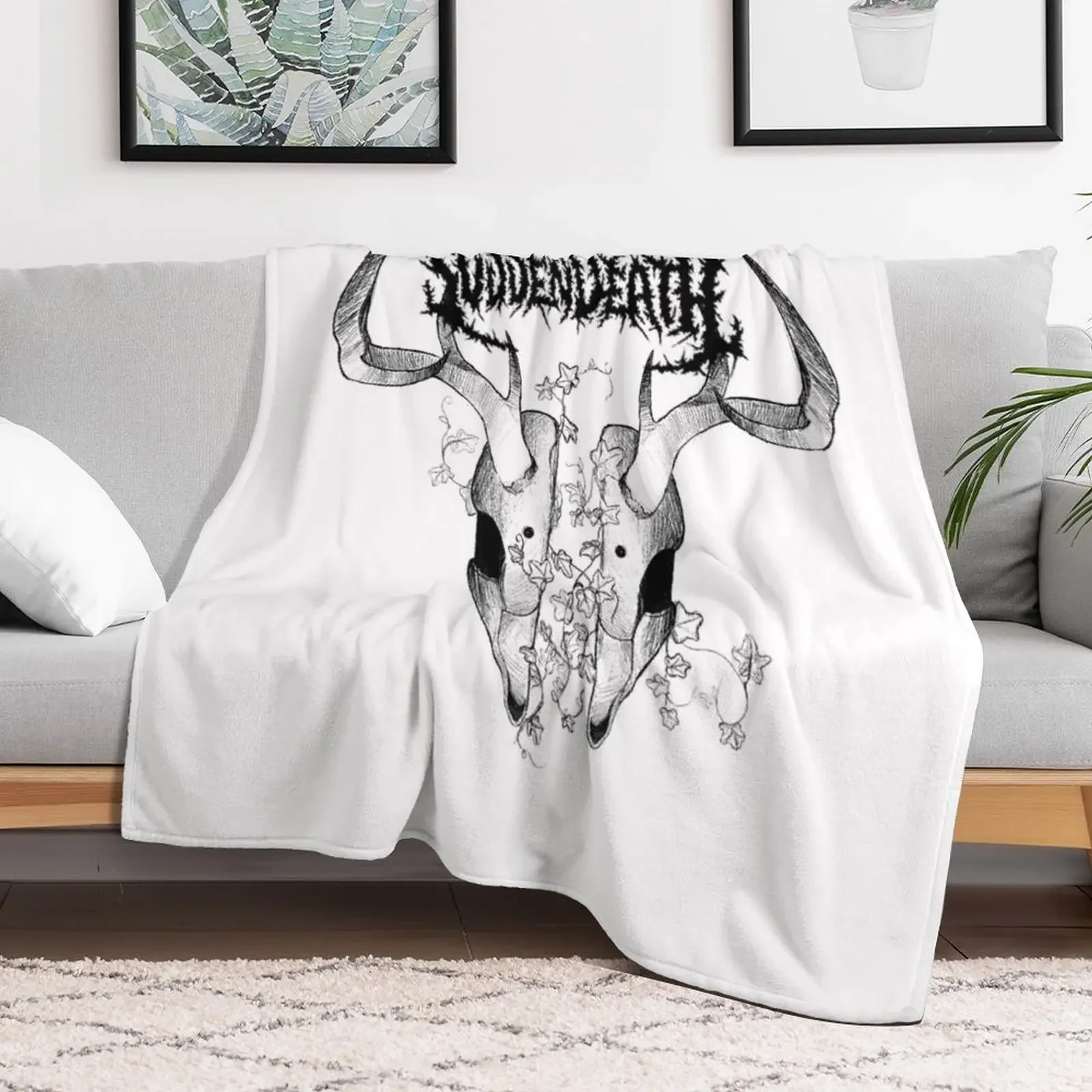 svddendeath logo deer skull Throw Blanket Stylish Decor Blanket Gift for Friends Roommate
