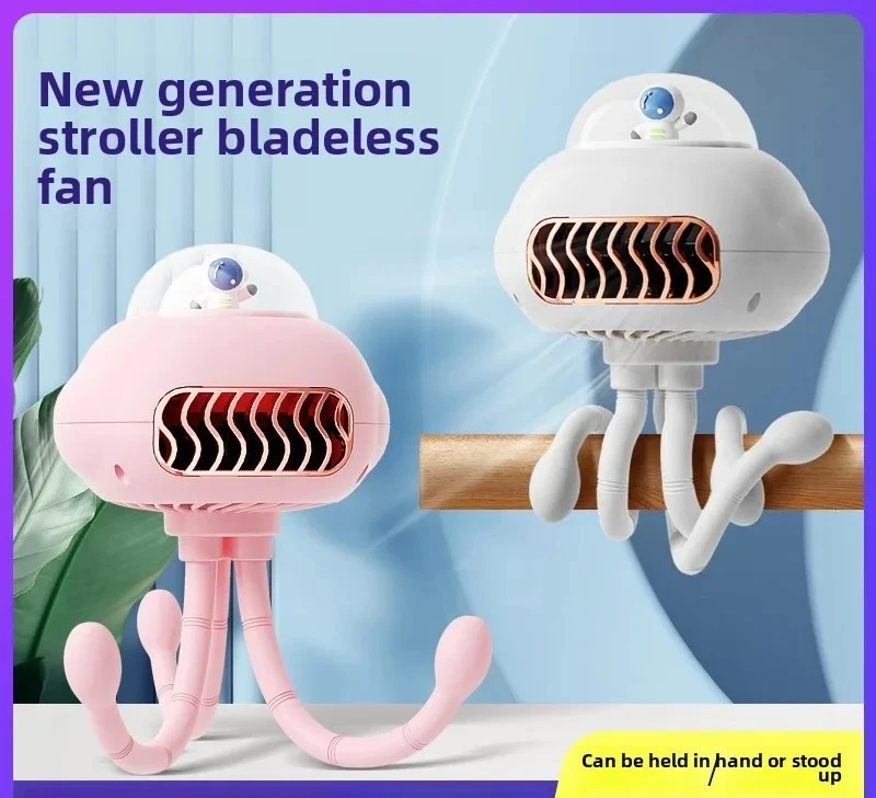 

Портативная детская коляска с героями мультфильмов, складной вентилятор, мини-безлопастная детская коляска, электрический вентилятор с силиконовым зажимом, стиль штатива