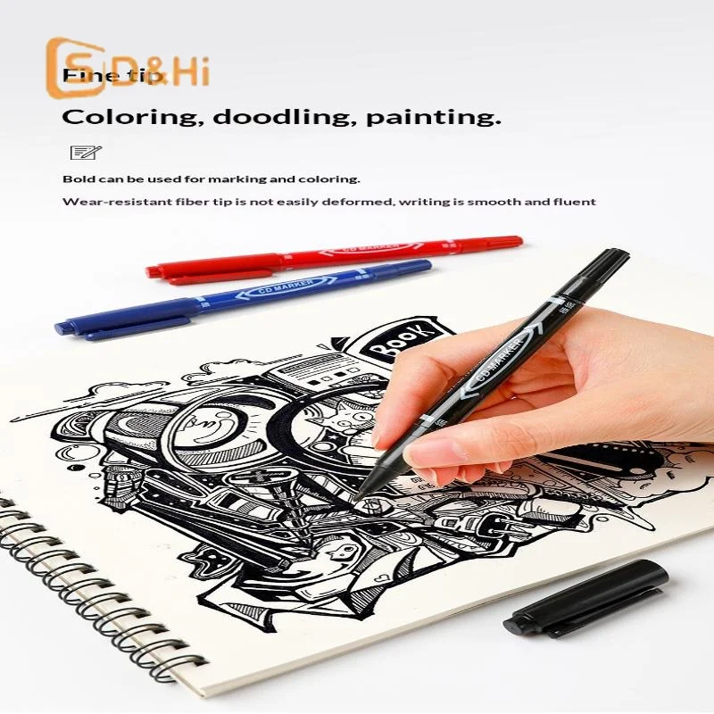 10Pcs Plastic Double-Tip Permanent Paint Marker Pens Ink For Plastic Wood Stone Metal Glass Doodling Marking Graffiti Art Set