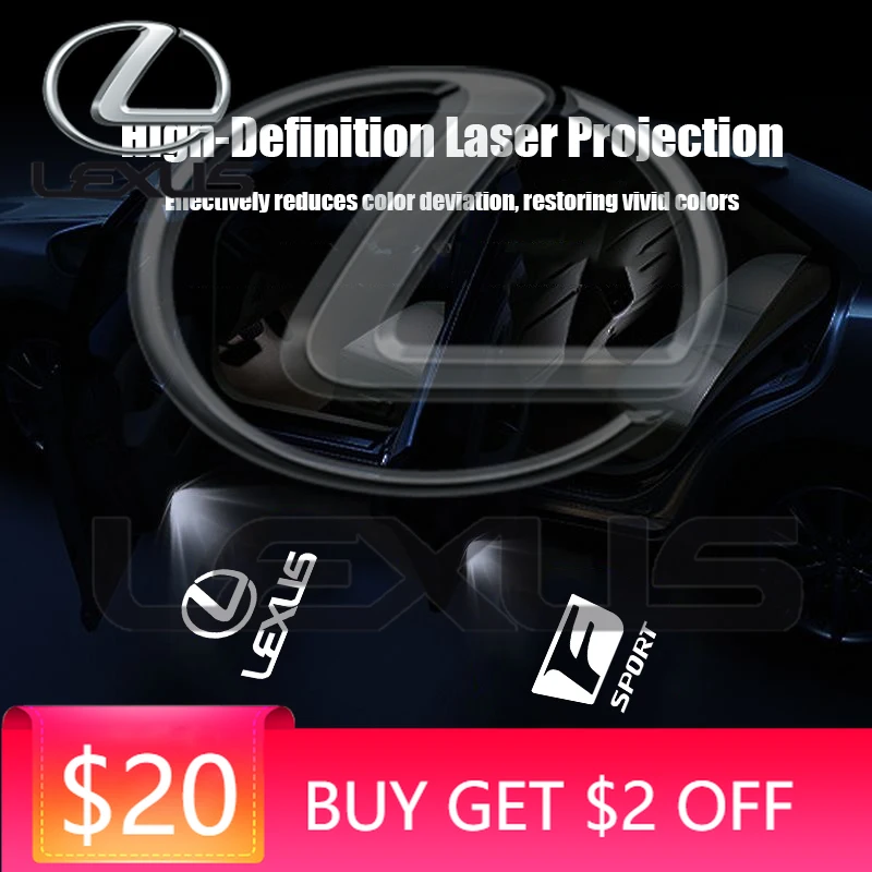 

Emblems For Lexus F SPORT IS250 IS200 CT200h GS300 LS430 RX450h LX570 IS300 ES300h Lexus Emblem Projection Light Car Door Welcom
