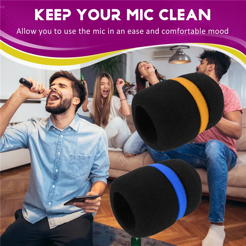 Eccellente copertura per microfono in schiuma per parabrezza per microfono da palco portatile da 10 pezzi Karaoke nera