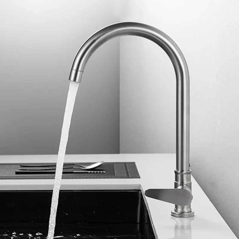 

for 304 stainless steel kitchen faucet single handle cold water ball valve 24 tube vegetable sink tap household plumbing
