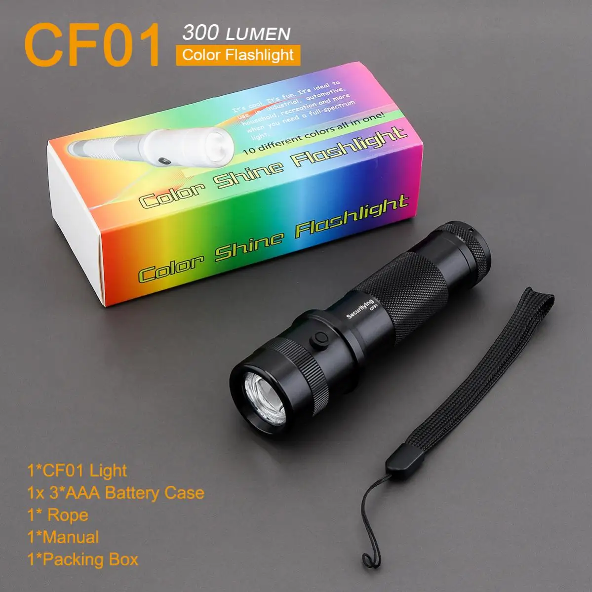 Multicolor LED Flashlight 10 in 1 Colorful Flashlight Torch for Night Signal Light Photograph Effect Lamp LED Flash Light