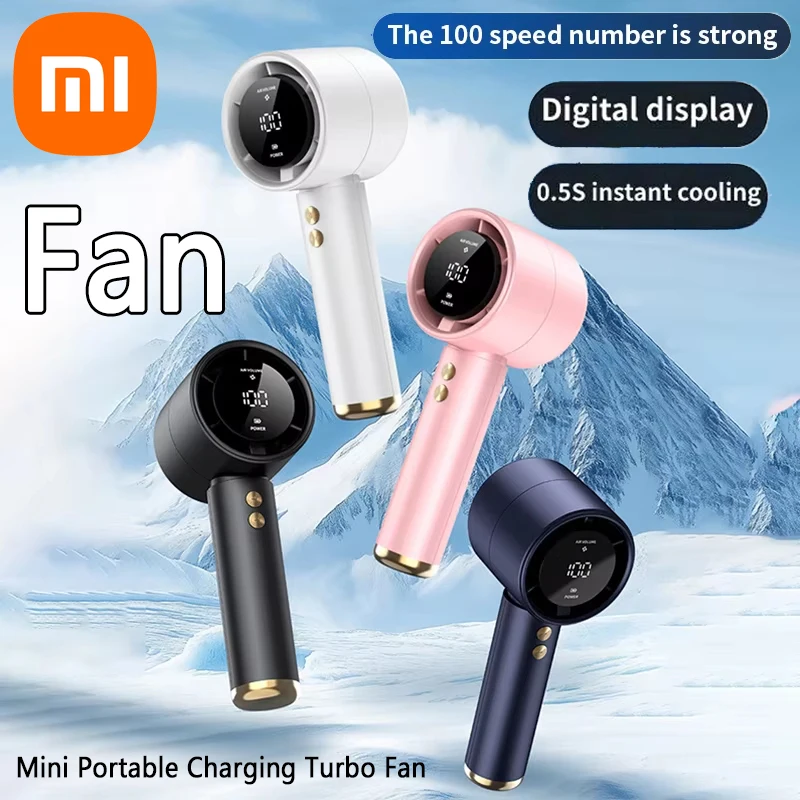 

Xiaomi 100-скоростной высокоскоростной ручной вентилятор USB перезаряжаемый мини-портативный зарядный турбовентилятор настольный небольшой вентилятор для путешествий на открытом воздухе