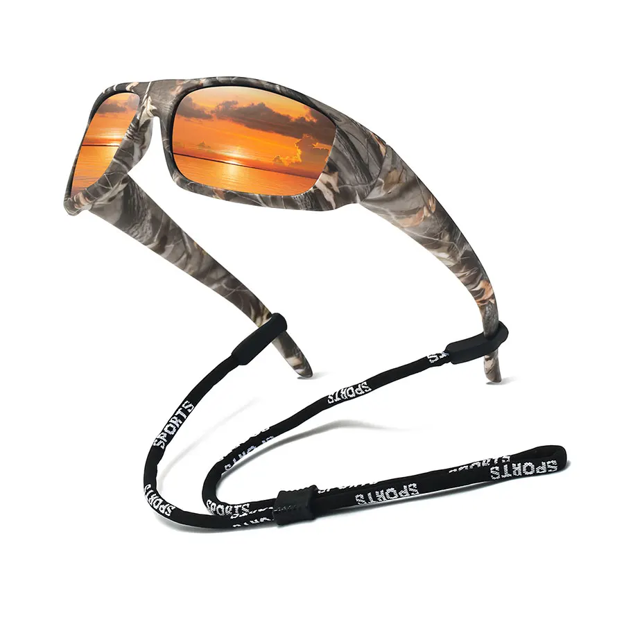 3PCS with Chain Fashion Classic Unisex Pattern Frame UV400 Sports Protective Eyewear  for Running Mountaineering Driving Fishing