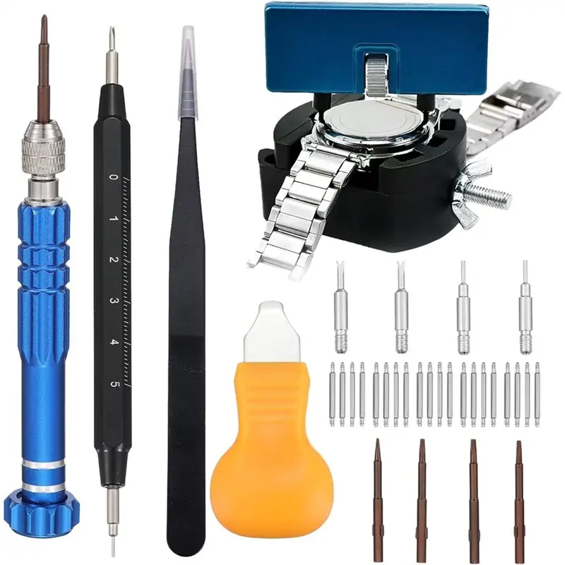 

Набор N84R для снятия задней крышки часов и замены ремешка, включает инструменты для замены батареи, весы, пинцет для ремонта.