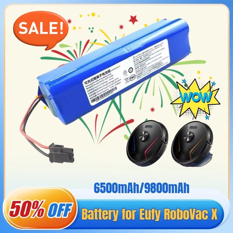 14.4V 6500mAh/9800mAh Replacement Battery for Eufy RoboVac X8 Series Hybrid Robot Vacuum Cleaner Accessories Parts