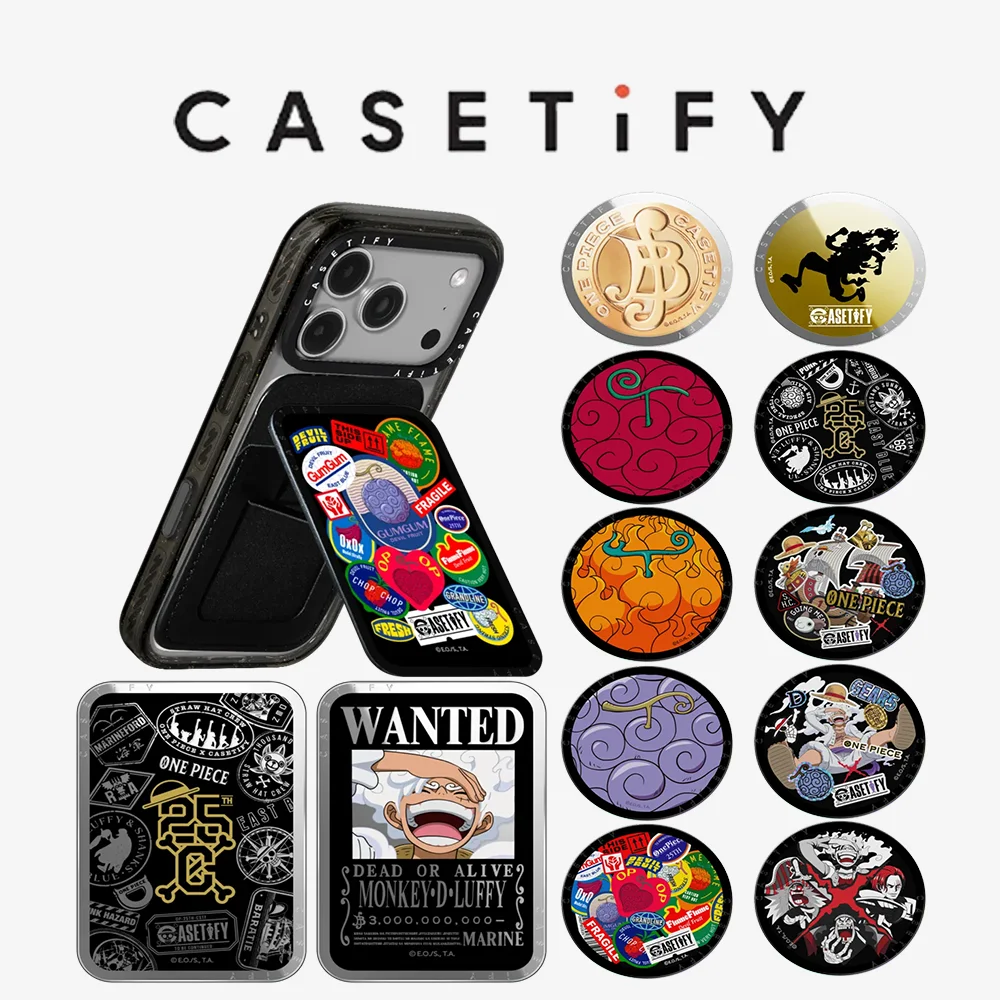 CASETiFY Co-branded One Piece Cartoon Series Magnetic Phone Holder Card Pack for iPhone 17 16 15 14 13 for Samsung S25 S26 A57