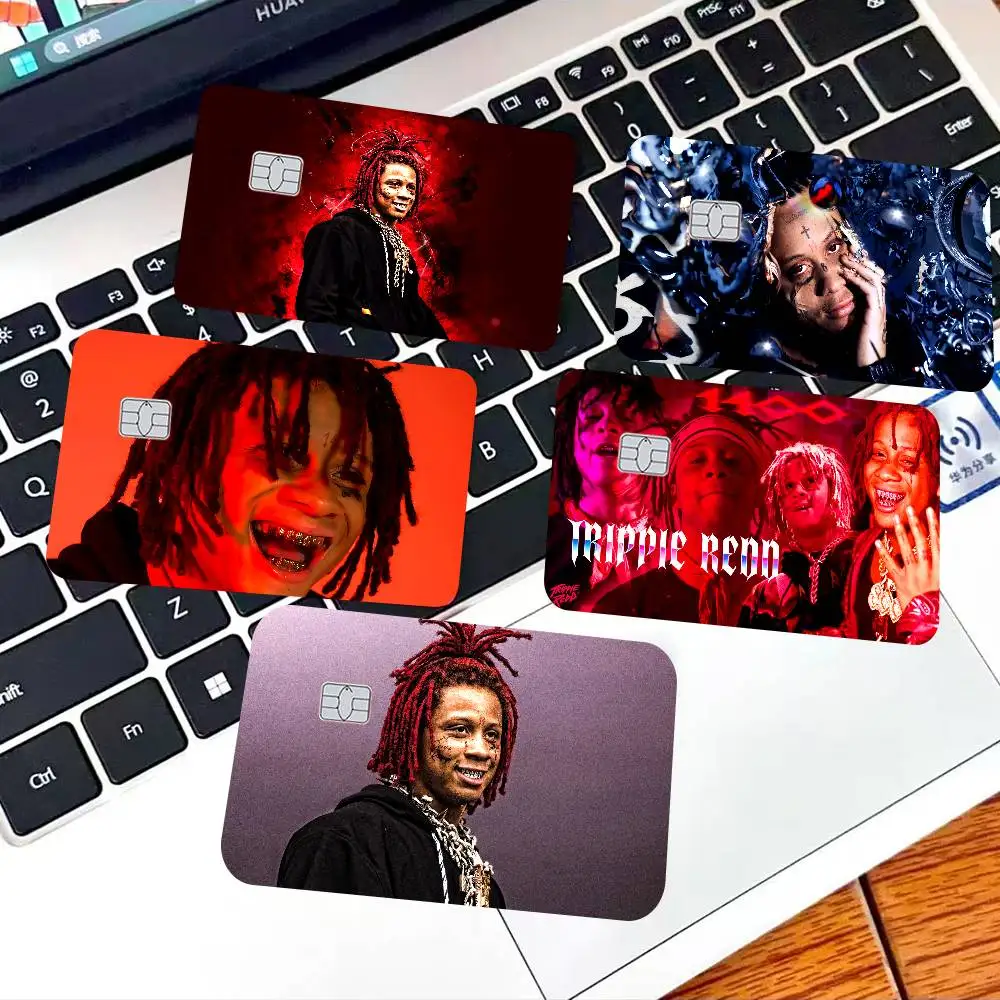Rapper T-Trippie R-Redd Anime Front Cover Film Sticker Skin for Credit Debit Card Small Large Chip
