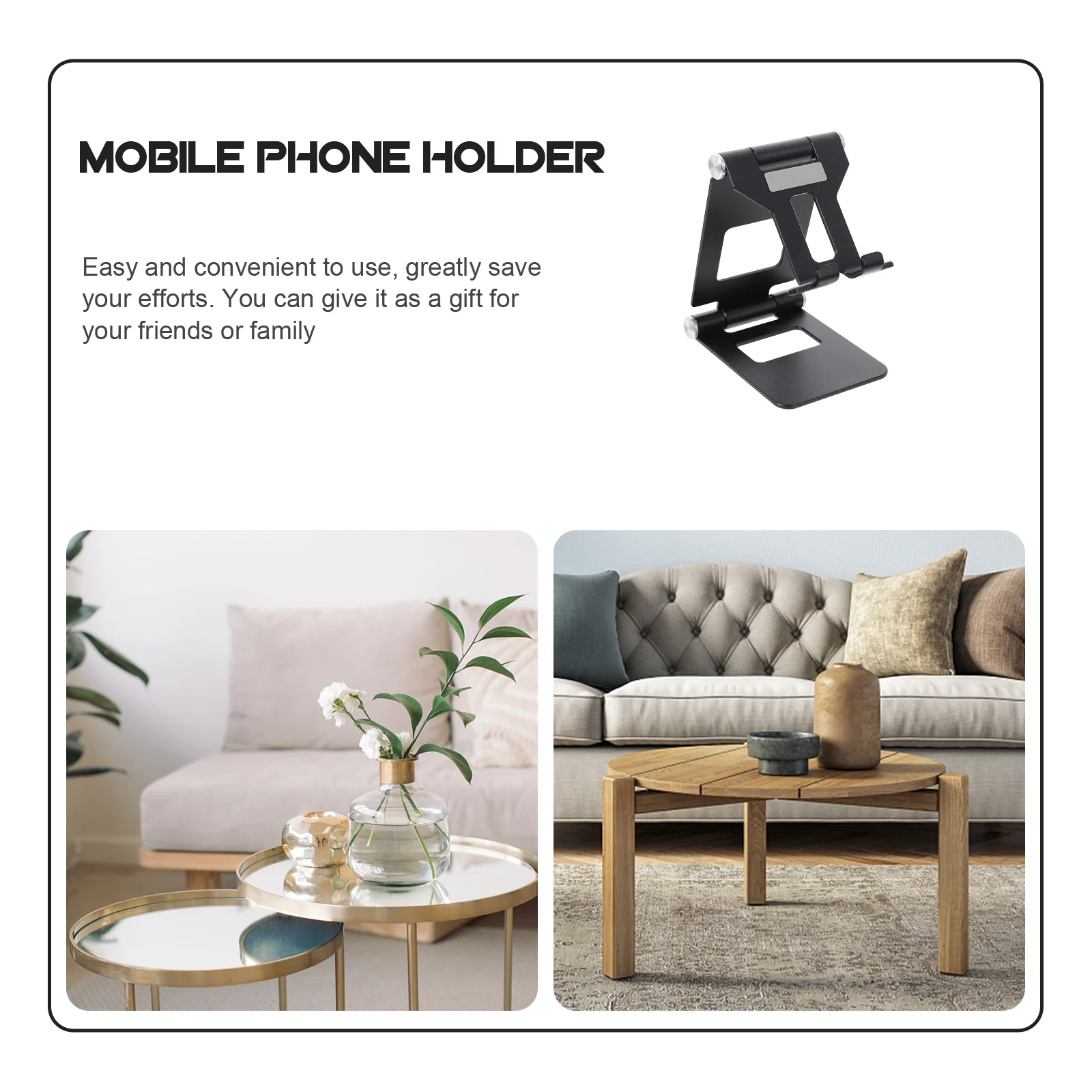 Folding Mobile Phone Stand Tablet Holder Office Rack Support Desktop Bracket Aluminum Alloy Foldable Non-slip