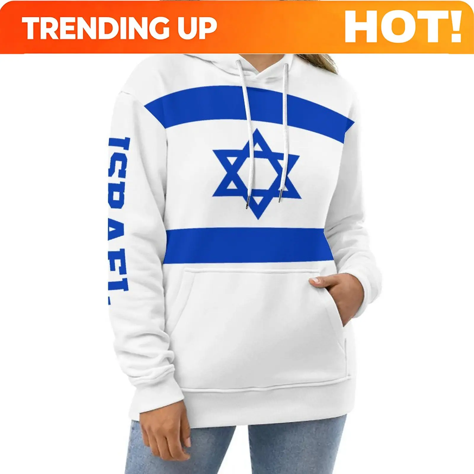 Unisex 3D Hoodie Israel Flag Men Women Polyester Harajuku Sweatshirt Pullover Hoodies Casual Cool