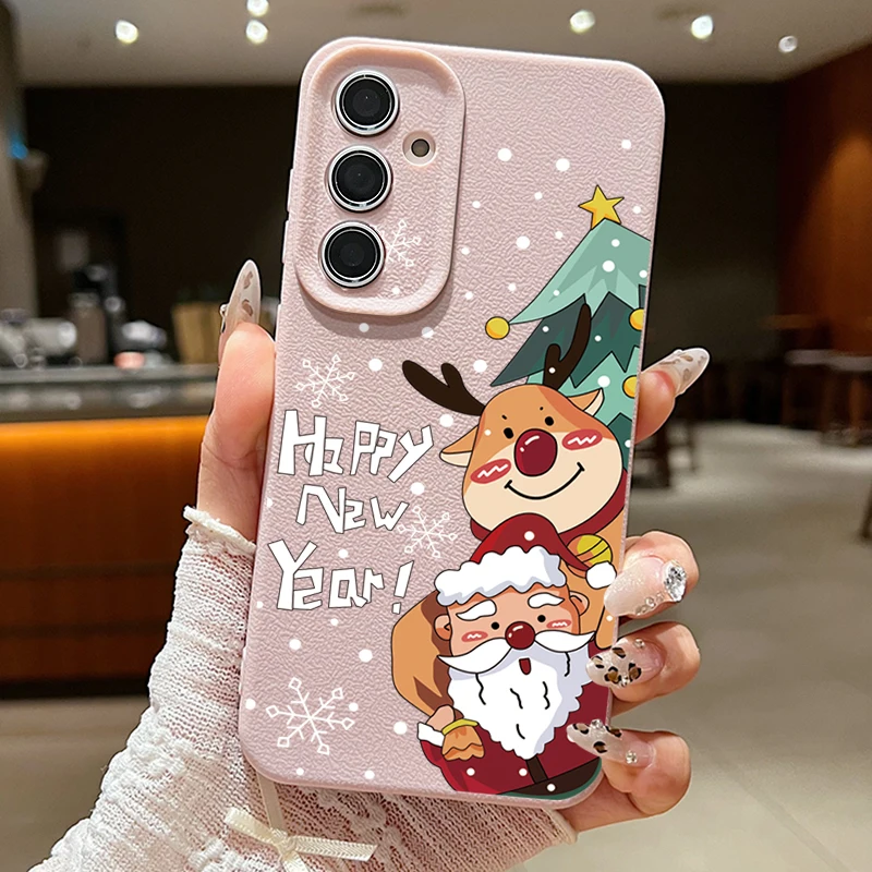 Happy New Year Christmas Case For Samsung Galaxy A16 S24 S23 S22 S21 Ultra S20 FE A14 A34 A52 A53 A15 A25 A35 A55 A54 5G Capa