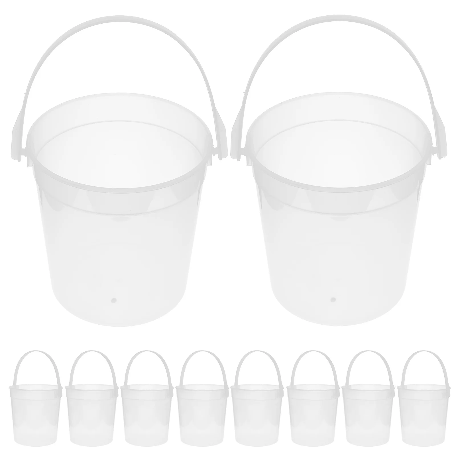 

10 шт., прозрачное ведро для еды, контейнер для мороженого с прозрачной ручкой, держатель для напитков, ведро для хранения фруктов и попкорна