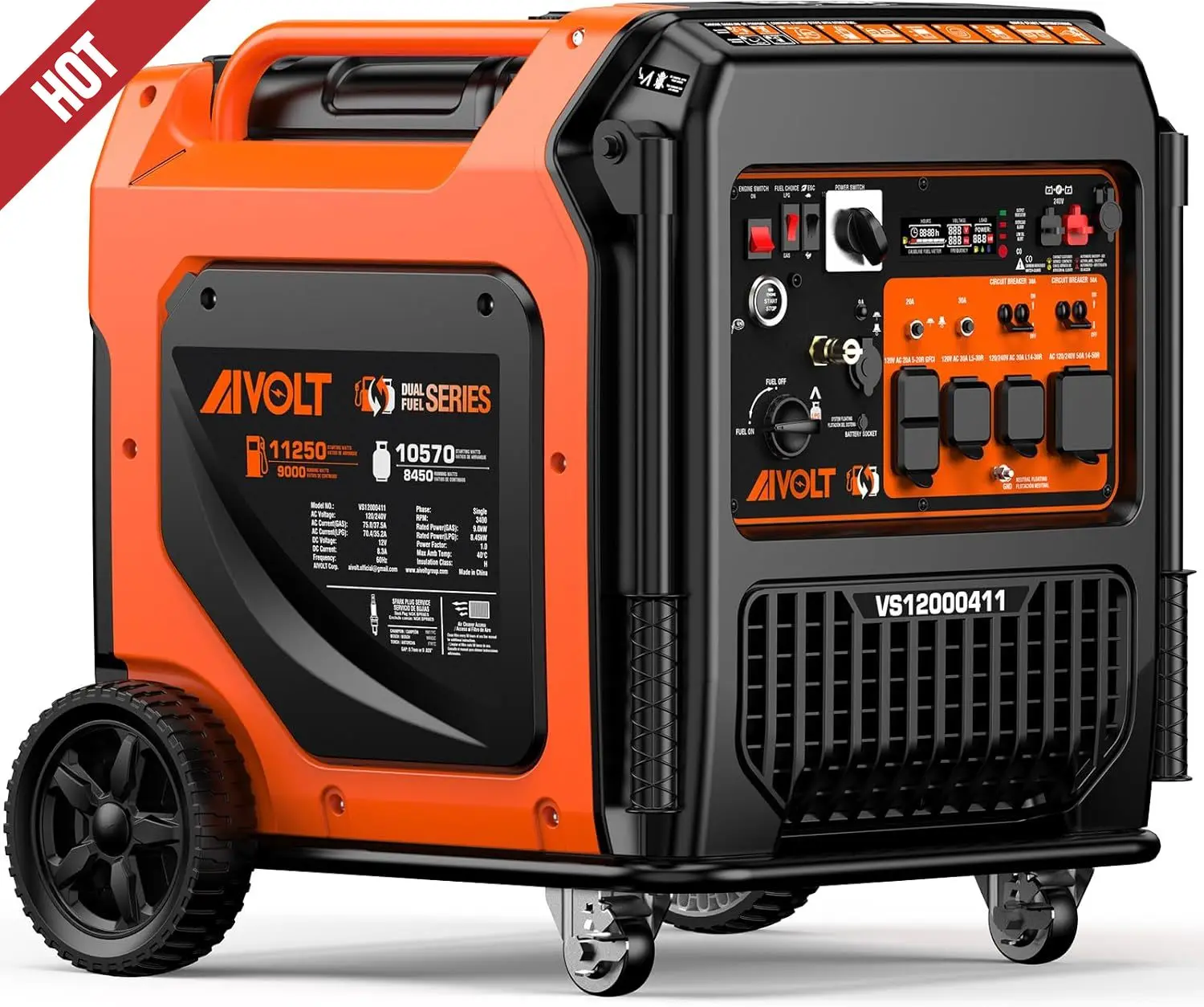 11250 واط مزدوج الوقود مولد عاكس محمول سوبر هادئة غاز البروبان بالطاقة عن بعد/الكهربائية بدء مولد خارجي