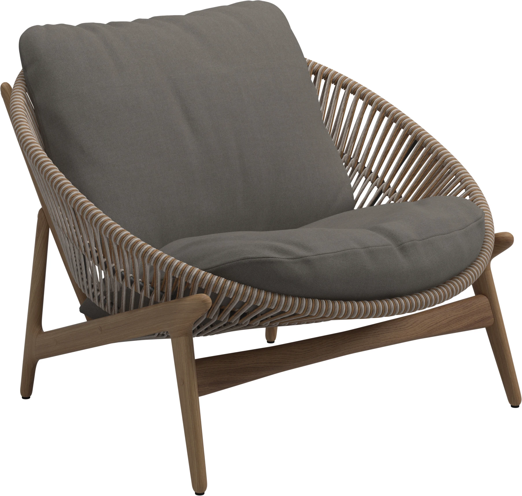 

Outdoor Garden Teak with Weaving Rope Leisure Chair Outdoor Teak Lounge Chair Teak Chair