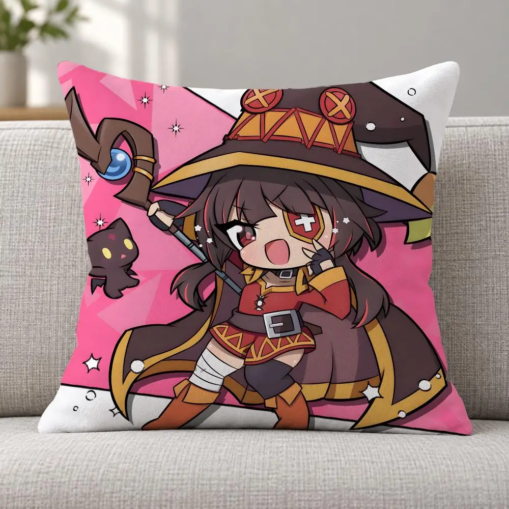 Anime Fantasy M-Megumin Cushion Cover Soft Plush Decorative Sofa Bedroom Living Room Car Dorm Home Decor Gift