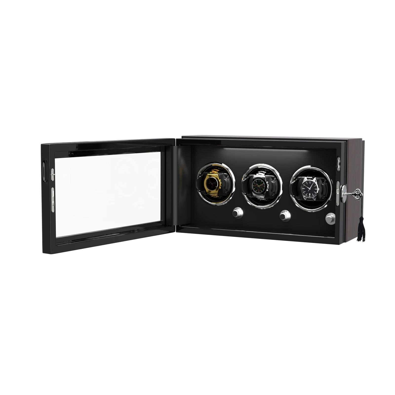 3 Watch Winder for Automatic Watches with Dual Power Supply and Quiet Mabuchi Motor